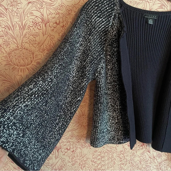 Line the Label black and silver cropped cardigan Medium - Picture 2 of 7
